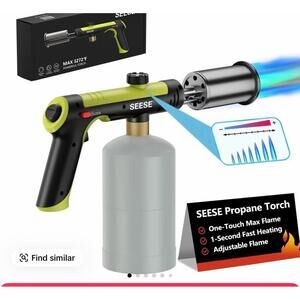 SEESE One-Touch Propane Torch (Tank Not Included), Adjustable Blow Torch Lighter